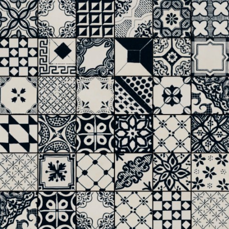 Pilt Põranda- ja seinaplaat Riggiole bianco mix  20x20 