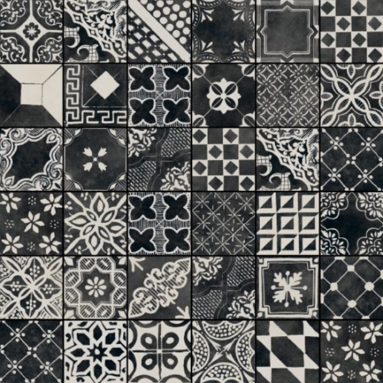 Pilt Põranda- ja seinaplaat Riggiole nero mix 20x20