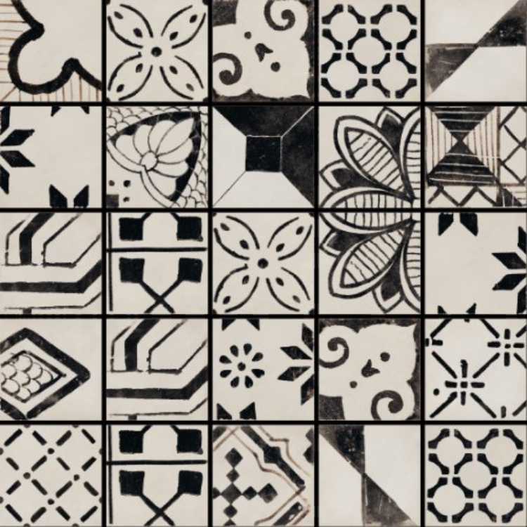 Pilt Põranda- ja seinaplaat Riggiole bianco mix 90x90 