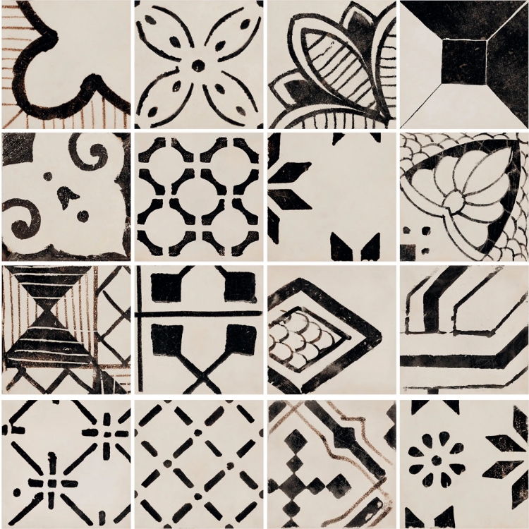 Pilt Põranda- ja seinaplaat Riggiole bianco mix  20x20R