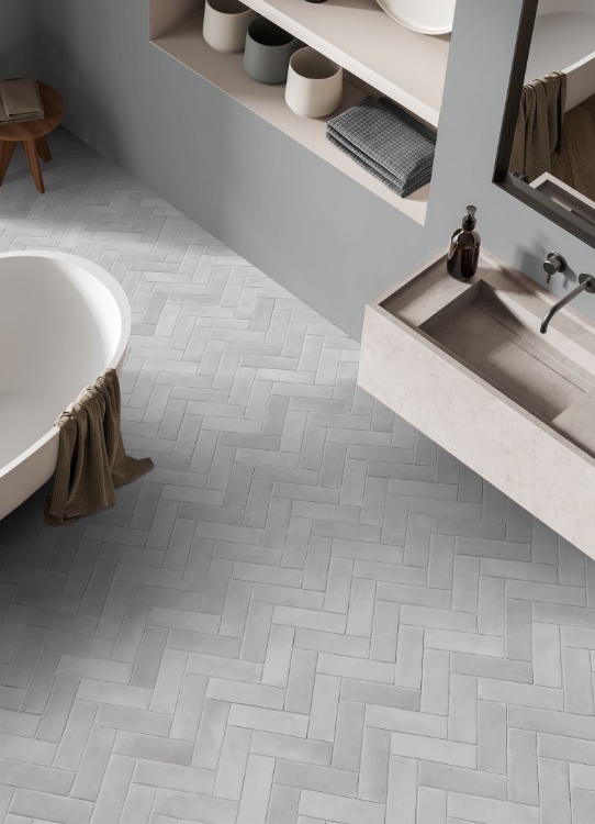 Pilt Põranda- ja seinaplaat Mini grey 5x15